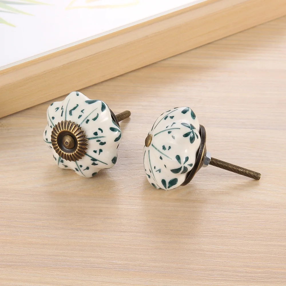 Ceramics Furniture Handles Hot Sale Style Drawer Pulls Antique Kitchen Vintage Knobs and Pulls Handles for Cabinets Handle