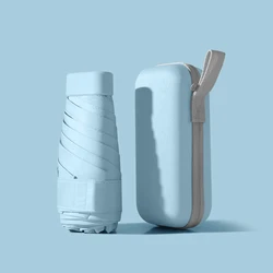 New Design Uv Protection Capsul Pocket Portable Super Mini with Custom Case 6 Folding Umbrella With Logo Print Travel Umbrella