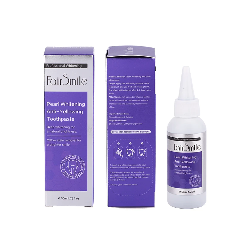 Factory Wholesale Organic Whitening Toothpaste Anti Yellow Refreshing Cleaning Teeth Oral Care Purple Teeth Paste