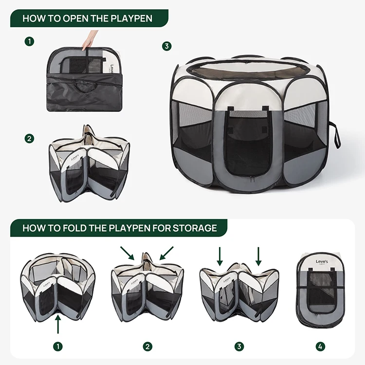 Dog Playpen Portable Pet Play Pen Foldable Large-Capacity Pet Tent for Indoor Outdoor Travel Camping