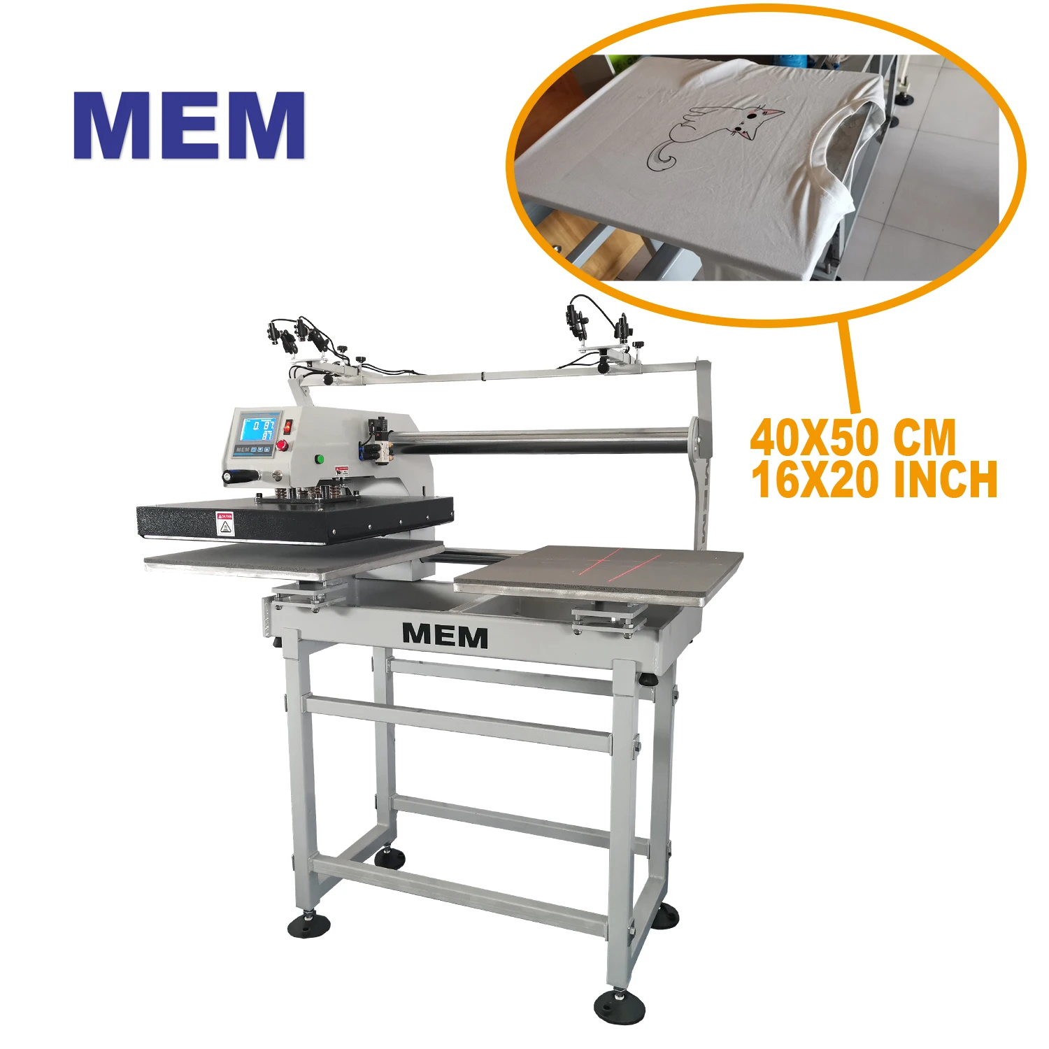 TQ 4050 MEM high quality pneumatic dual heat transfer machine 40*50 cm 16*20 inch