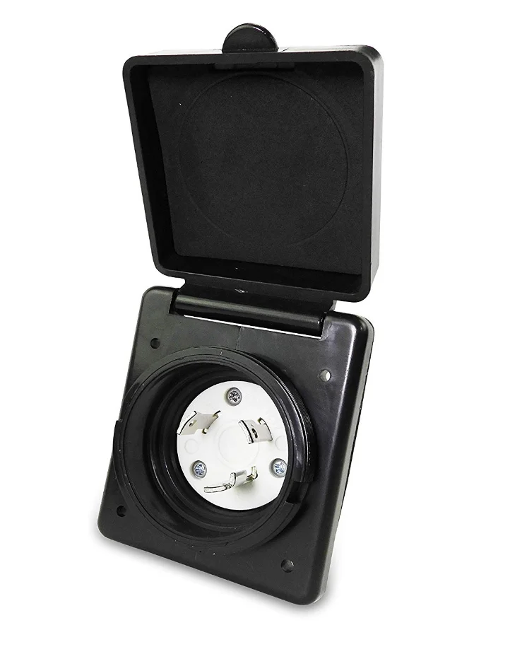 Ed04 RV Power 30 Amp RV Inlet Black Caravan Motorhome  Electrical Parts Accessories Twist Lock L5-30P Inlet Socket,ETL Approval