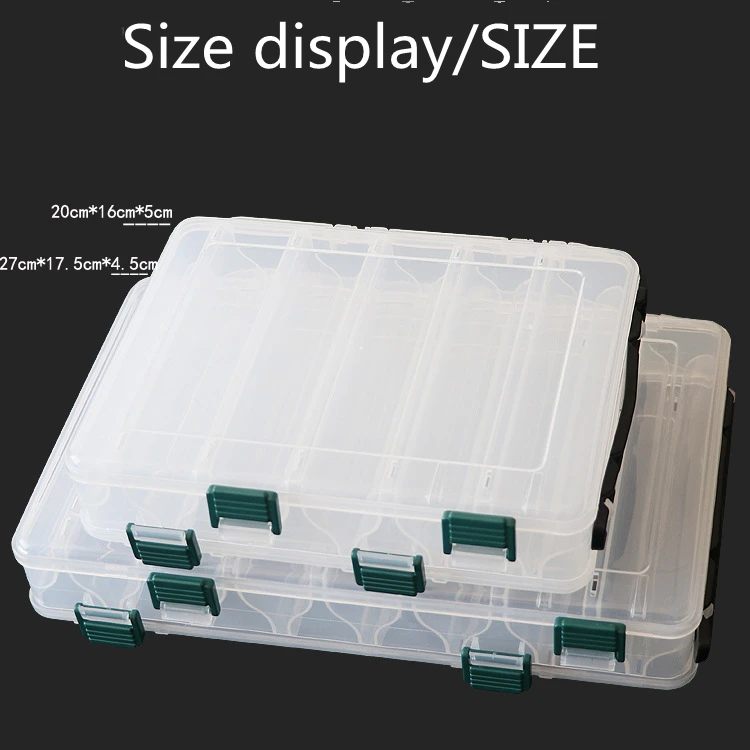 Hard Plastic Storage Box Plastic Fishing Lure Hook Bait Fishing Tackle Box Transparent Double Layer Fishing Gear