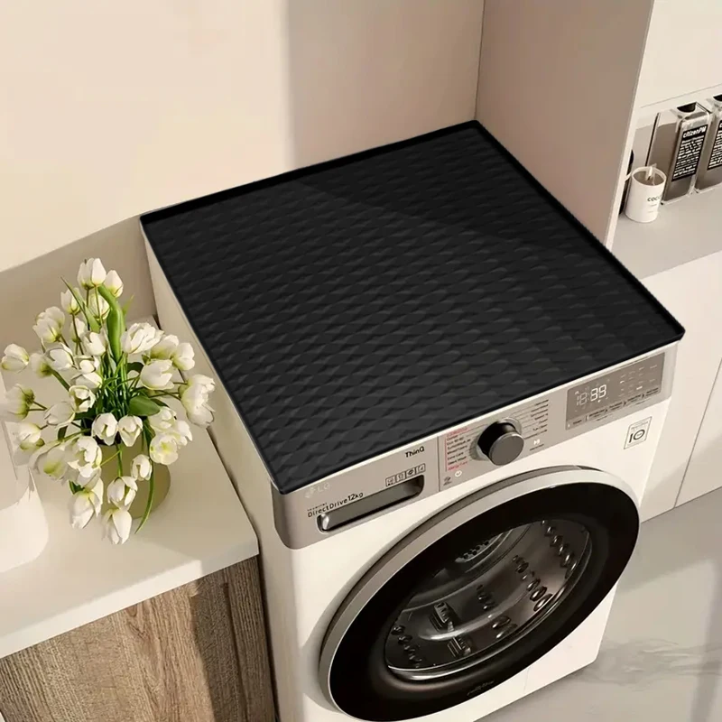 Custom Logo Shape Durable Waterproof Silicone Washable Cover for Washing Machine and Dryer Washer and Dryer Top Protector Mat