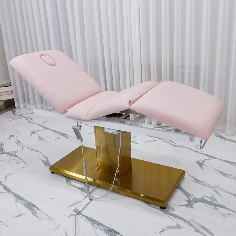 Modern Beauty Salon Adjustable Full Body Pink Facial Cosmetic Thai Electric Spa Table Massage Bed