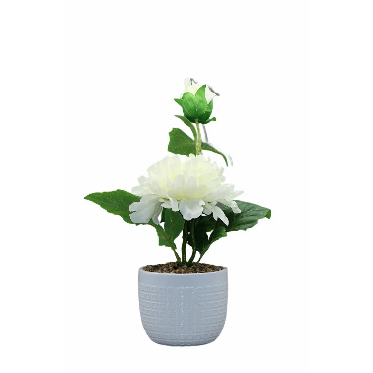 Indoor Plant Small White Flower Pot Ceramic Fashion Attractive Design Decoration Flowerpot