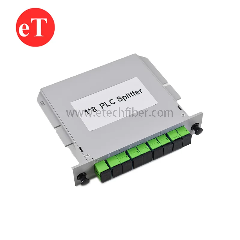 FTTH SC/APC 1x8 LGX Box 1:8 Insertion Card Type Cassette PLC Fiber Optic Splitter