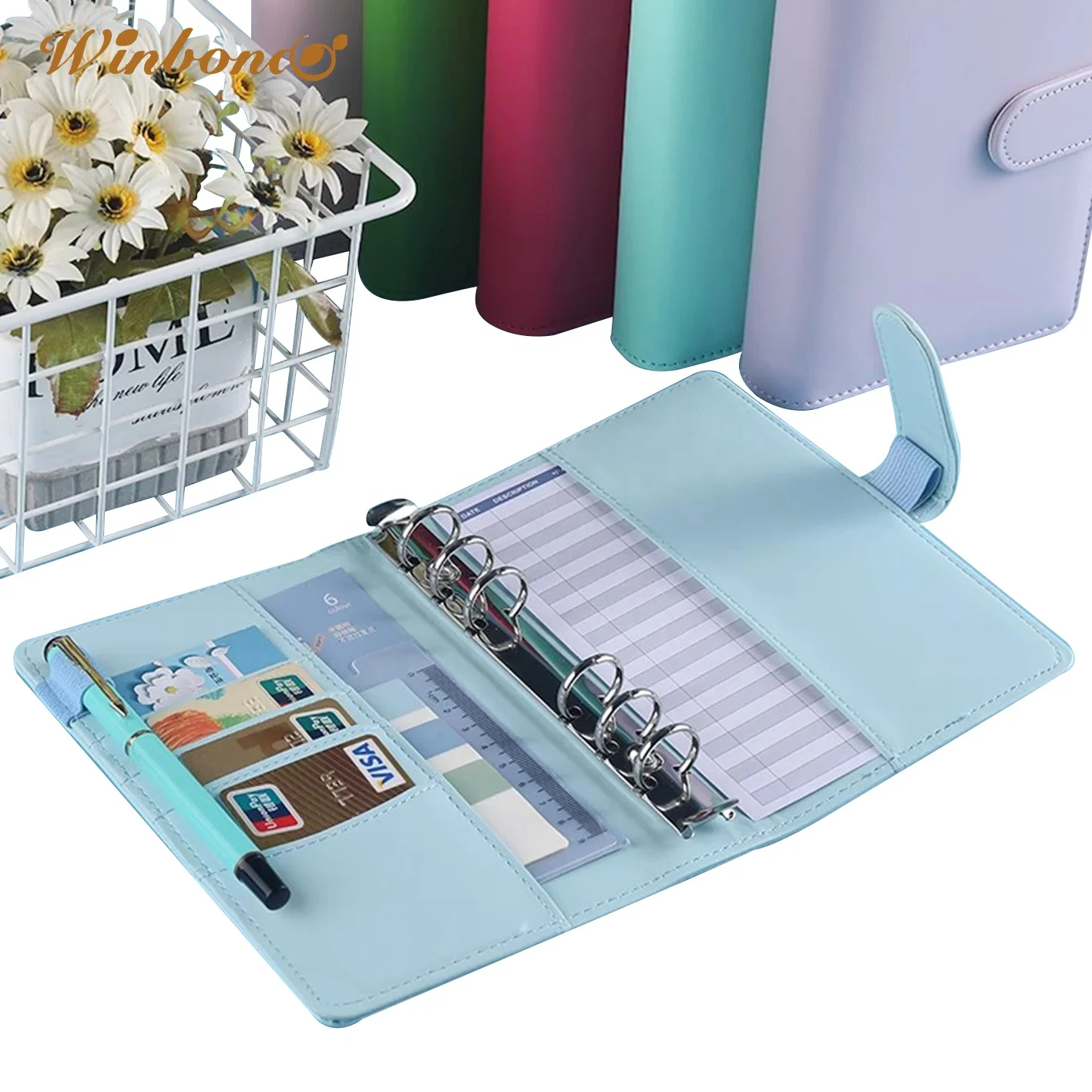 Custom Wholesale A5 Leather binder leather Cover with Magnetic Buckle Closure Refillable Papers for Multiple use