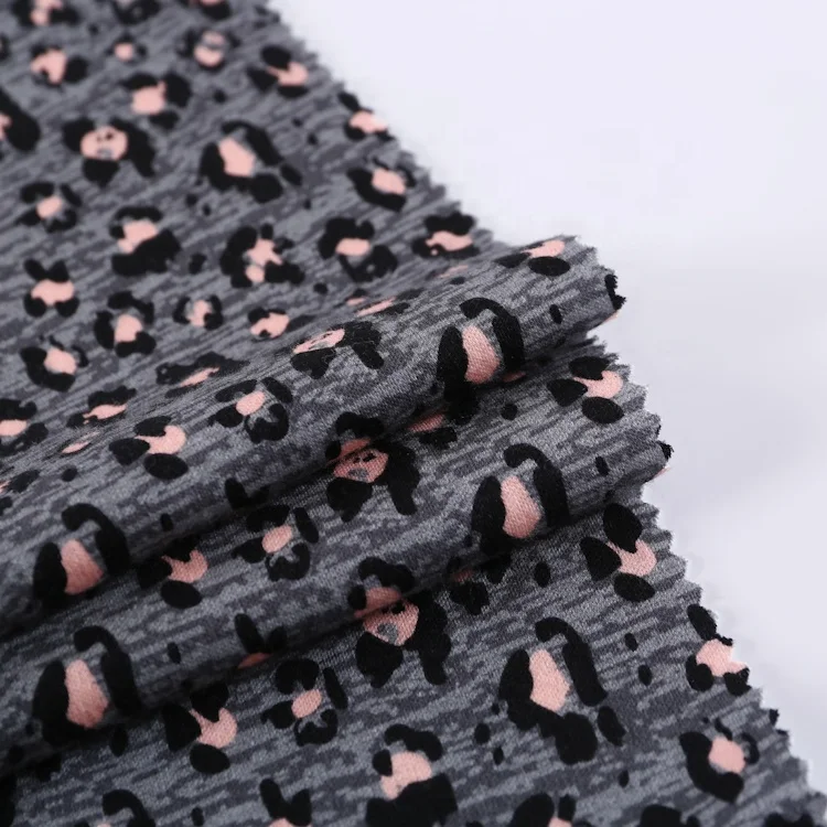 Wear comfortable and soft enzyme wash custom pattern jersey knitted dress cotton fabric printed