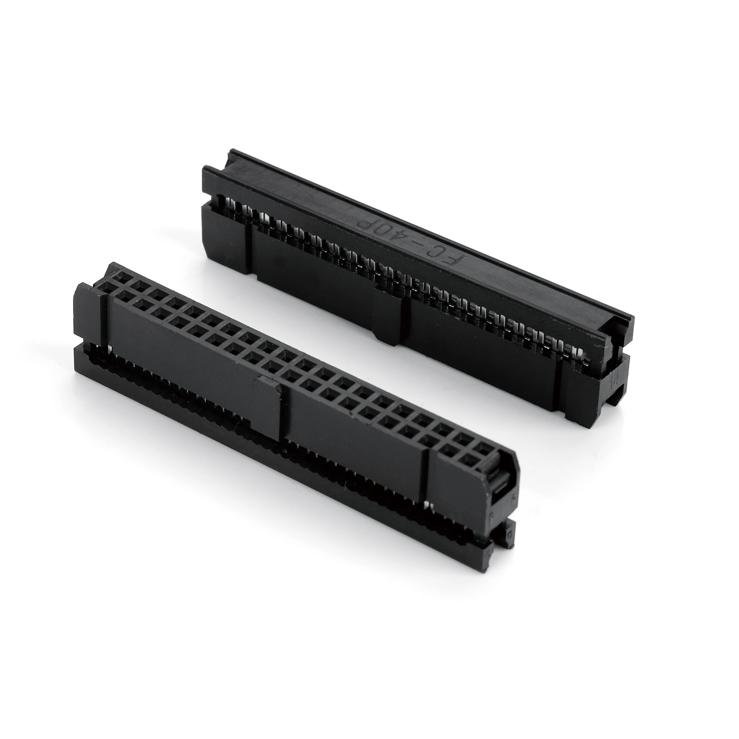 connector hembra idc 40 pin 2.54mm pitch flat ribbon cable connectors rectangular 254mm black AMP 1658621-3