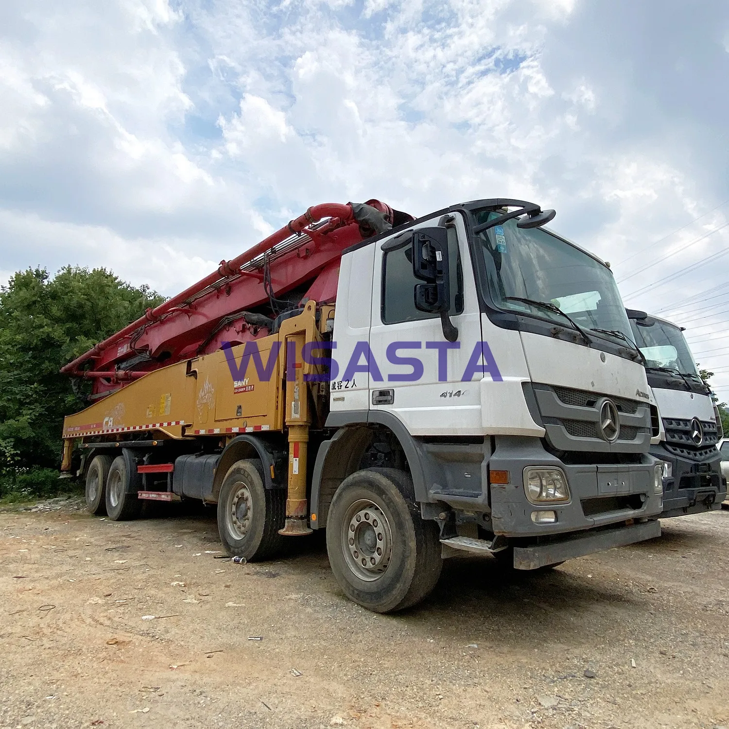 2018 good condition Used Mercedes Pump truck SANY 56M Cement delivery mobile concrete pump truck for sale