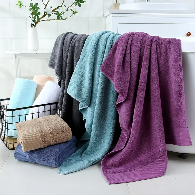Manufacturers Wholesale Good quality 100% cotton  thicken high water absorption 1 bath towel and 2 wash face towels set for home