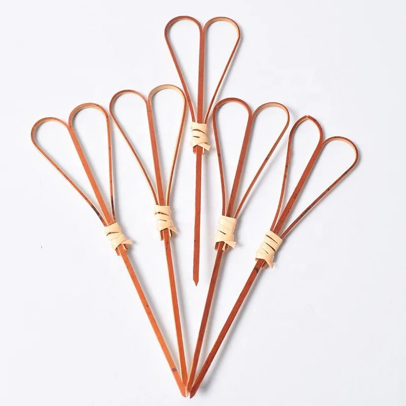 Cocktail Stick Cute Aperitif Picks Skewers Non-stick TOOLS >12 Per Kit Decorative Picks 1/6 Heart Shape Bamboo Sticks