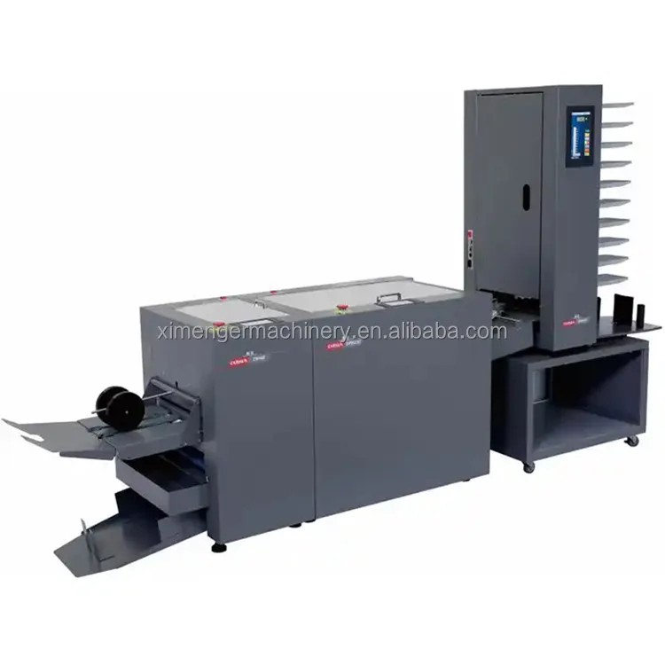 Automatic 6 bins paper collating stitching and folding system booklet maker trimming machine price