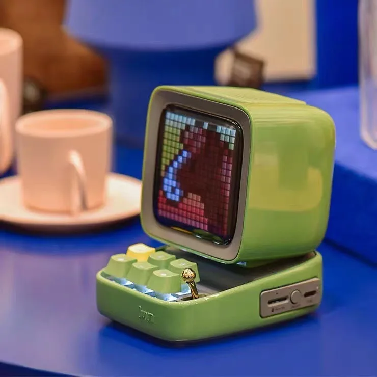 Управление через приложение, передний экран, Divoom Ditoo, Ретро Художественный будильник, DIY светодиодный дисплей, доска для игр, все портативные динамики