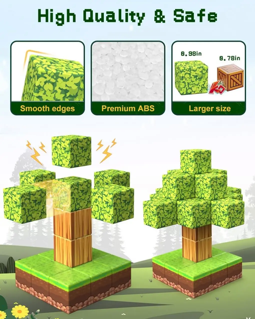 100pcs Magnetic Sensory Cubes STEM Montessori Building Blocks for Kids Plastic Magnet World Set for Toddlers MOQ 100pcs