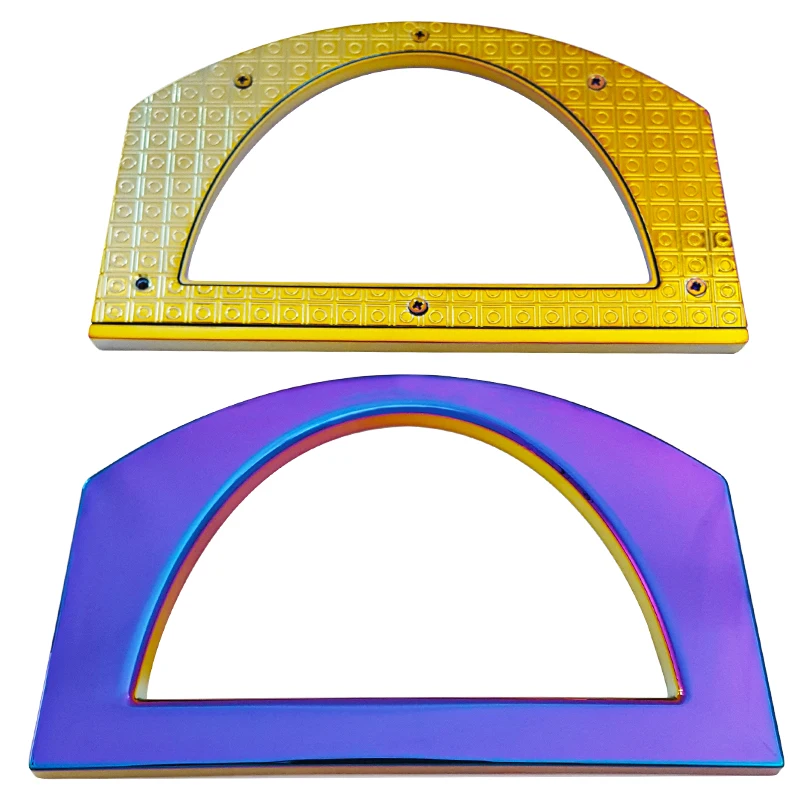 Wholesale Metal Handbag Handle Rainbow Metal Bag Handle Big D Ring Bag Accessories