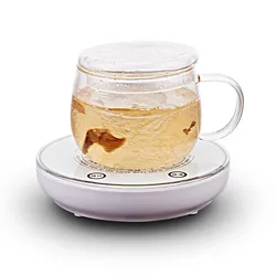 Portable Desktop Intelligent USB Tea Coffee Mug Warmer Cup Stir Thermos Coaster