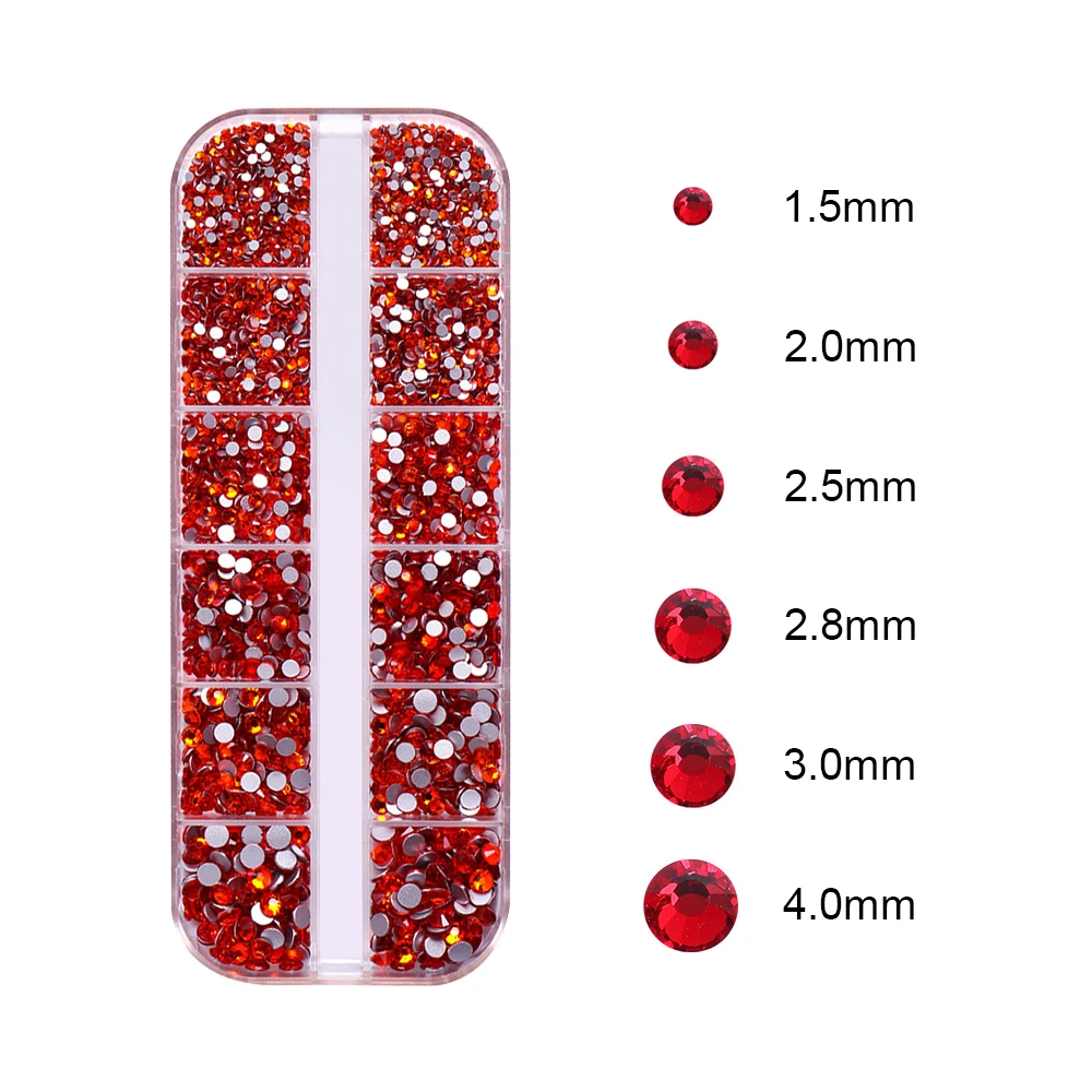 BIN hot selling Box packing Crystal flatback Nail Art Rhinestone Flat Bottom round Shape DIY Stone Nail Art 3D Decoration