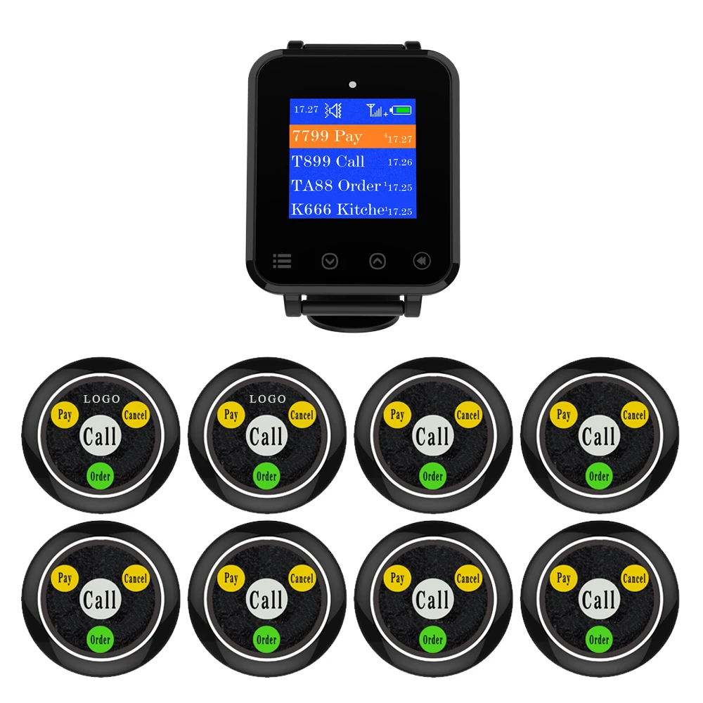 Система вызова Artom для ресторана, кафе, гостиницы, номера, умные беспроводные наручные часы, пейджер, приемник с кнопками вызова