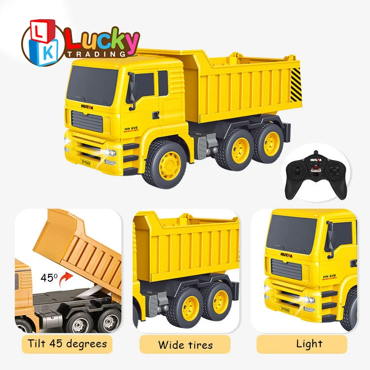 Huina 1/18 RC Dump Truck Toys 2.4G Project Remote Control Vehicle Kids Construction Engineering Series Radio Control Toys