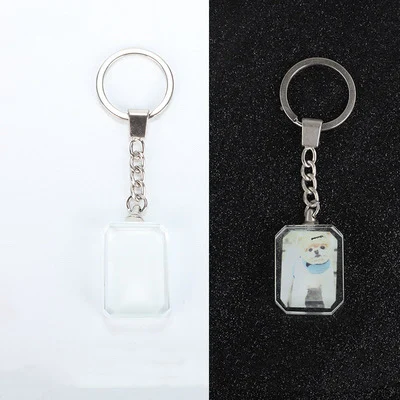 Wholesale Sublimation Blank Crystal Keychains Custom Logo Crystal Glass Keychain