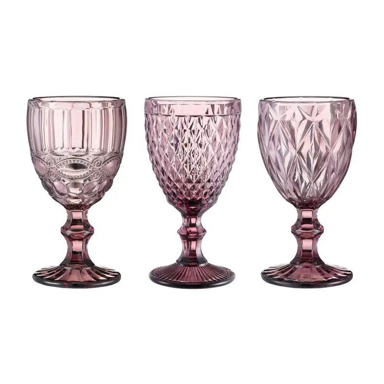 Luxury Good Quality Crystal Glass Red Black Pewter Wine Goblets
