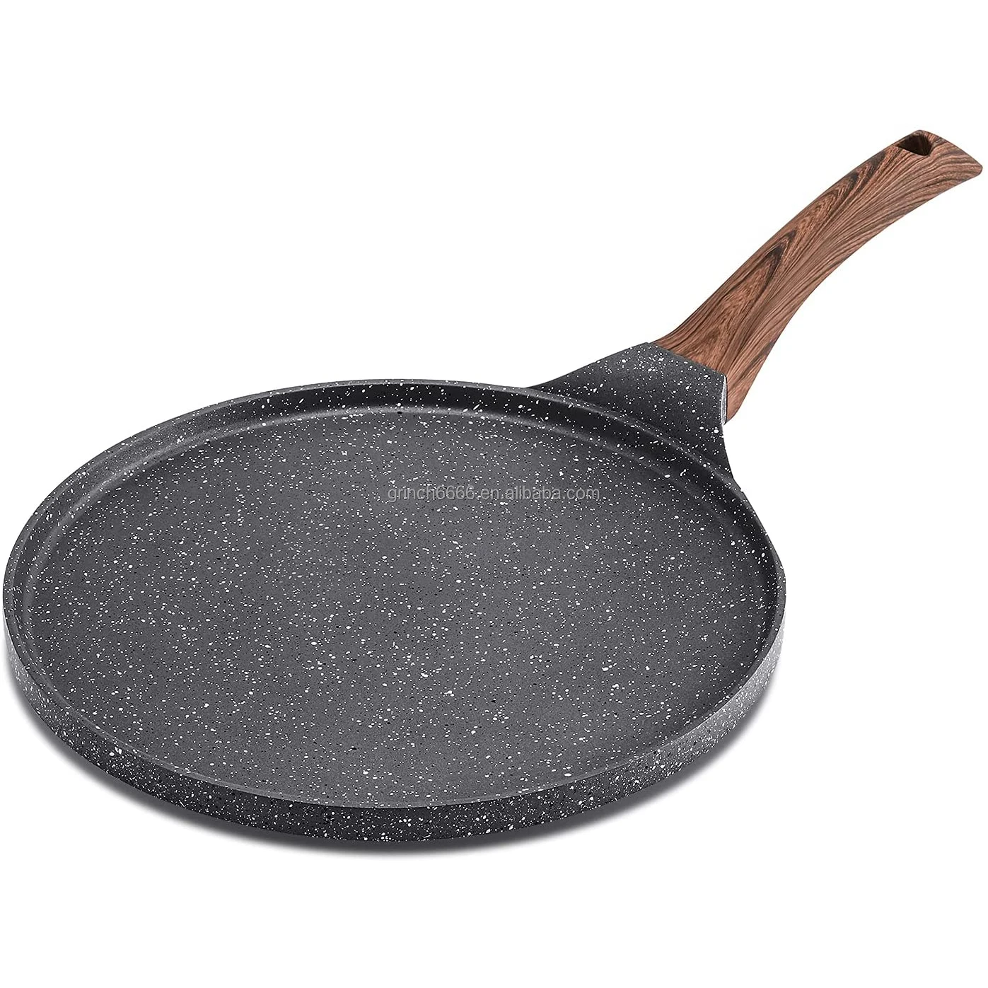2022 Non Stick Crepe Pan Swiss Granite Coating Dosa Pancake Flat Skillet Tawa Griddle 10 Inch With Stay-Cool