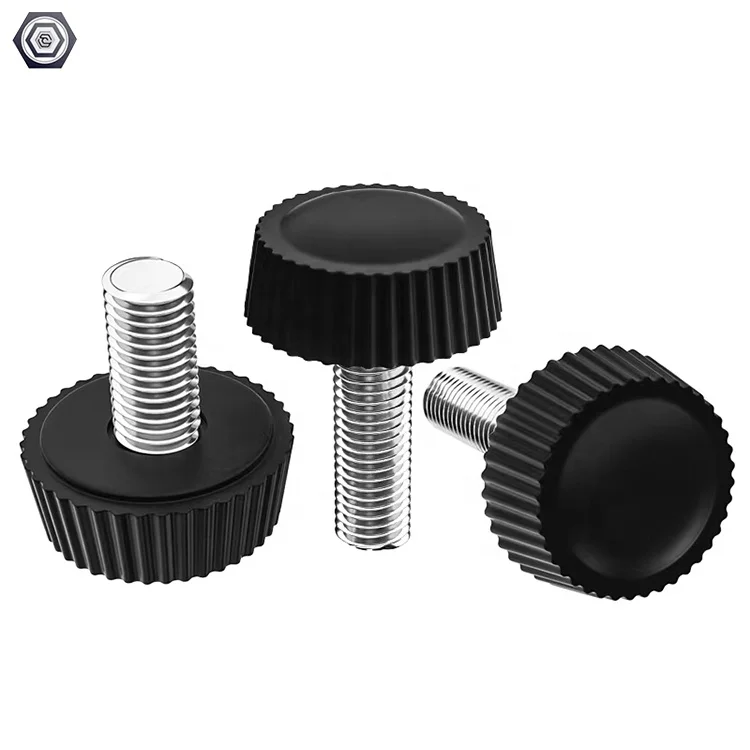 Hand screw plastic round head adjustment knurled handle thumb screw plastic head hand twist screw
