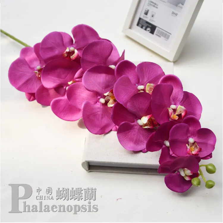 Orchid Stems Artificial Flowers Real Touch Latex Faux Phalaenopsis Branches