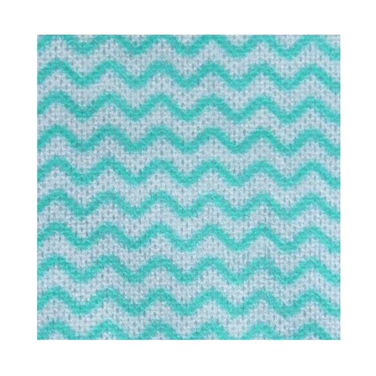 Green Wave Pattern Spunlace Non-woven Fabric Wipes Material Parent Roll Fabric Roll