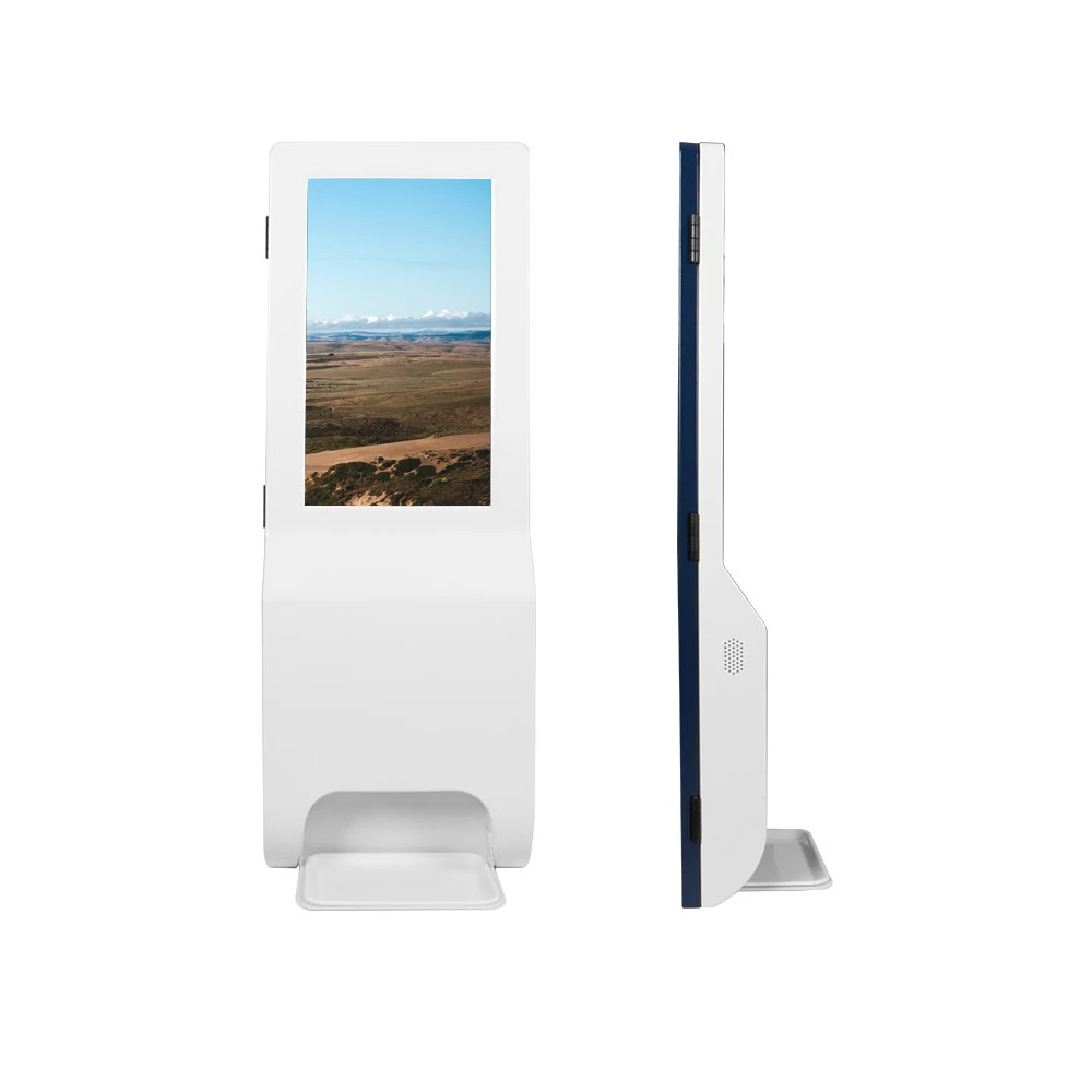 
Station Standee Kiosk Floor Sanitizer Dispenser Stand Liquid Hand Soap Totem Clean Hands Outdoor Application Digital Signage 