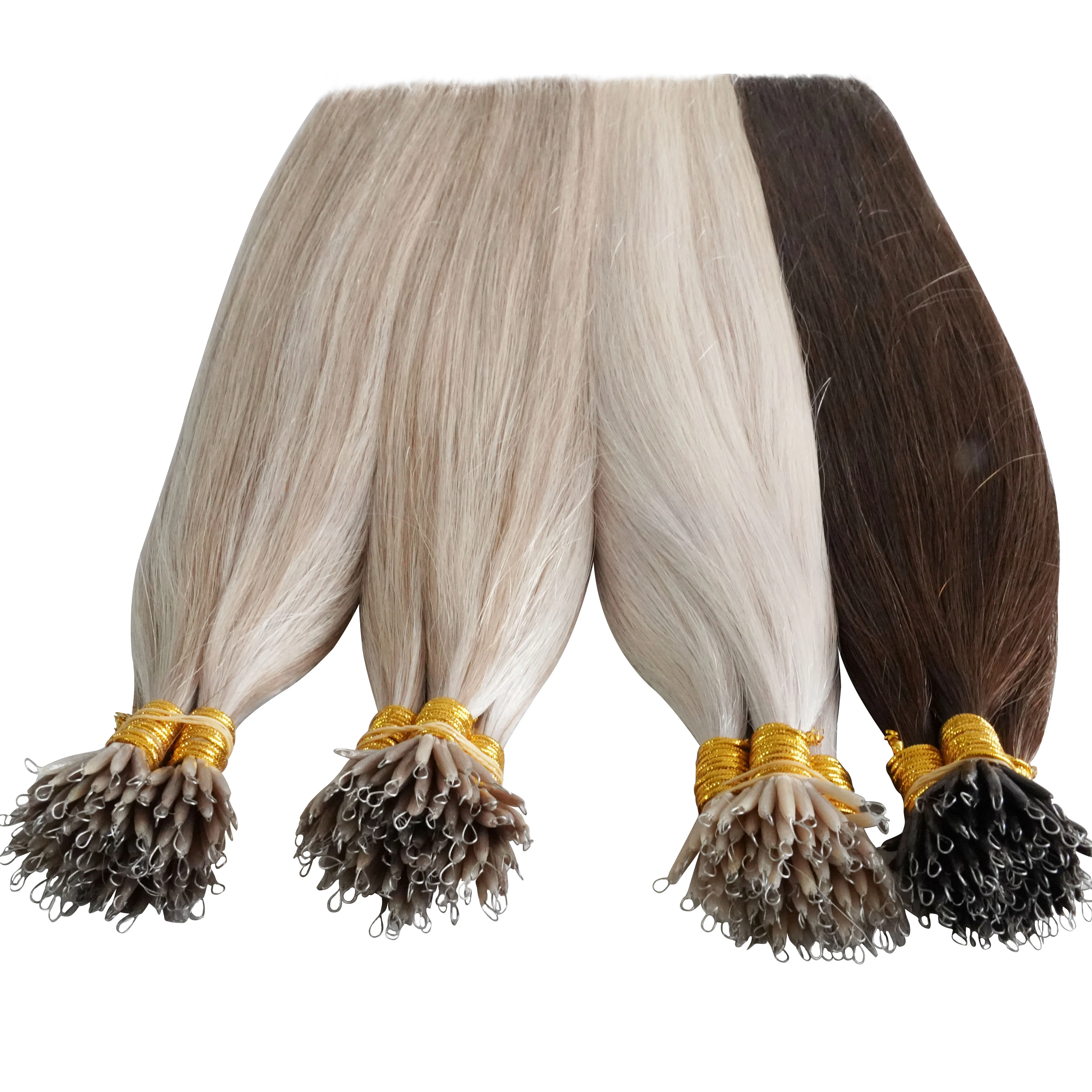 Wholesale Price 12A Top Grade Unprocessed Hair Micro Beads Nano Ring Pre Bonded Human Hair Extension