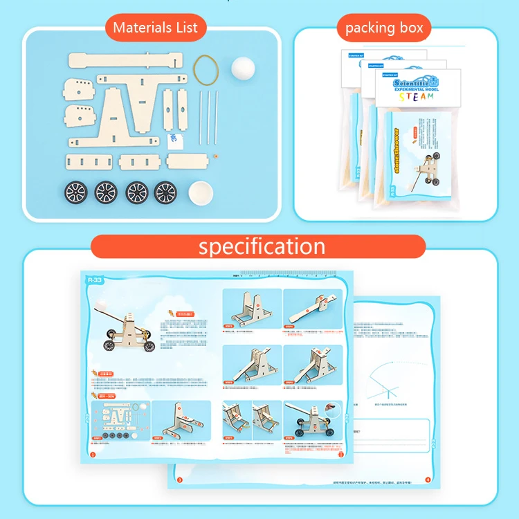 Shopfiy hot new toys 2021 kids catapult science experiment kits stem DIY wood  tool toys other educational toys
