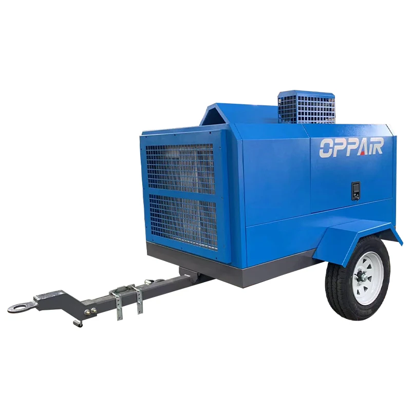 37Kw Quality Materials Screw Air Compressor With Wheels Screw Air Compressor Diesel Mobile