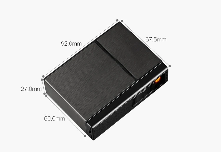 Custom OEM Cigarette Case with Built-in USB Lighter 2-in-1 Rechargeable Cigarette holder Box smoking Lighter