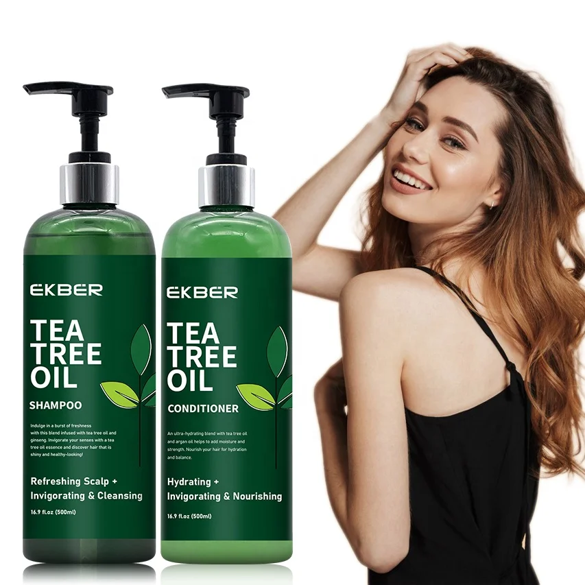 Wholesale Hair Black Shampoo For All Hair Types Invigorating Tea Tree Oil Hair Care Shampoo And Conditioner
