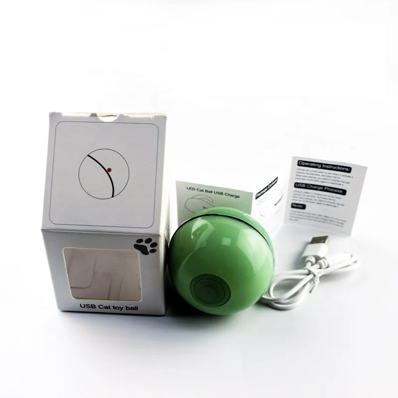 Hot Sale Interactive Cat Toys Ball with LED Self Auto Rotating Smart Ball USB Rechargeable Kitten Funny Chaser Roller Pet Toys