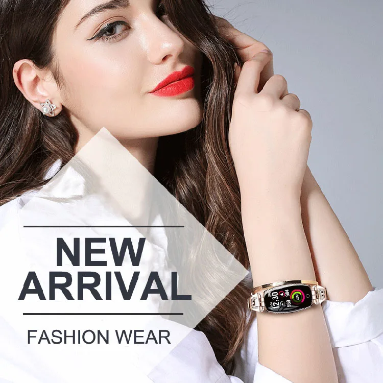 H8 Ladies Fashion Fitness Heart Rate Monitor Watch Smart Bracelet