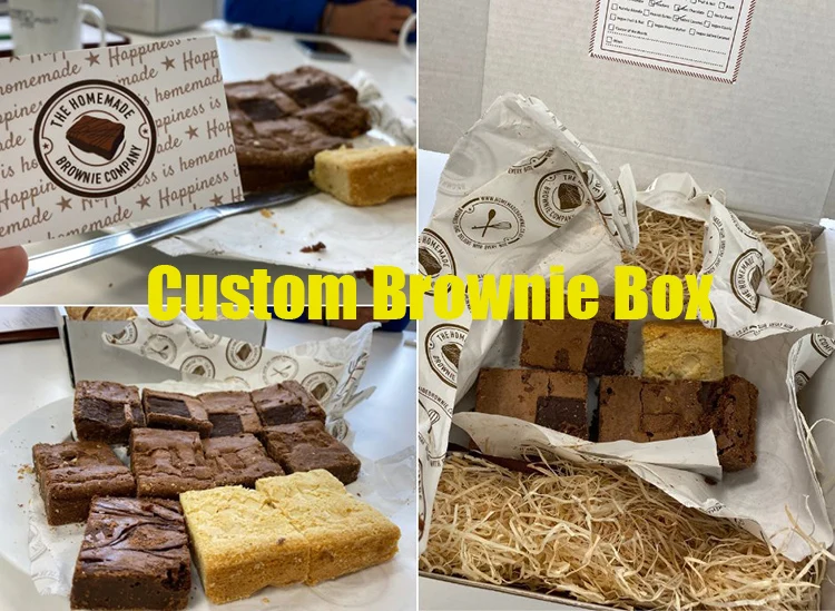 Afternoon Tea Brownie Dessert Packaging Box Corrugated Cardboard Paper Packaging Brownie Box with Window