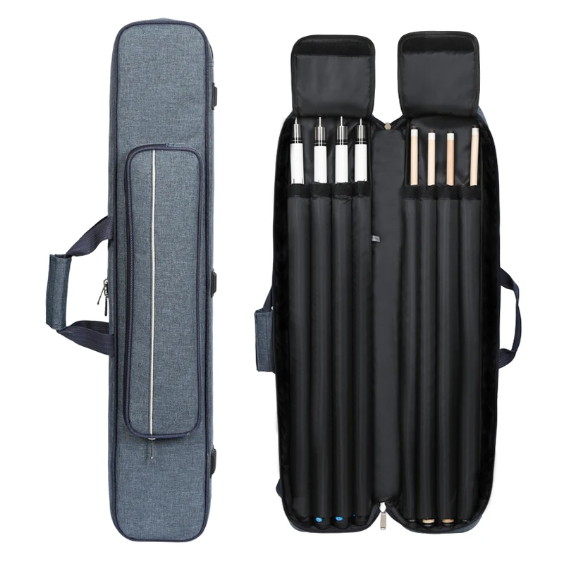 Wholesale Waterproof Pool Cue Stick Carrying Bag 3B 4S Billiard Cue Case with Stick Holder 1/2 Cue Stick Snooker Billiard Cases