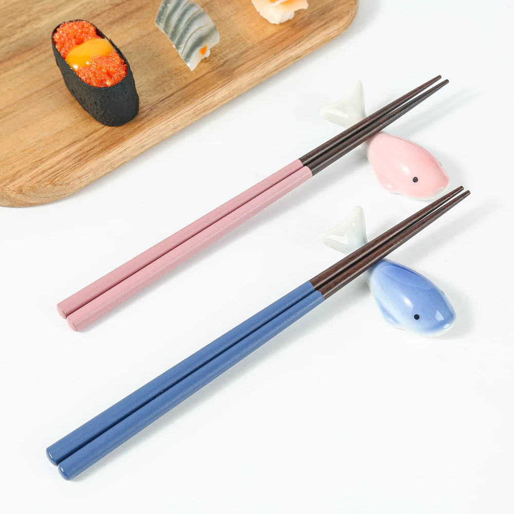 Wholesale green Alloy PET chopsticks restaurant sushi chopsticks with Holder