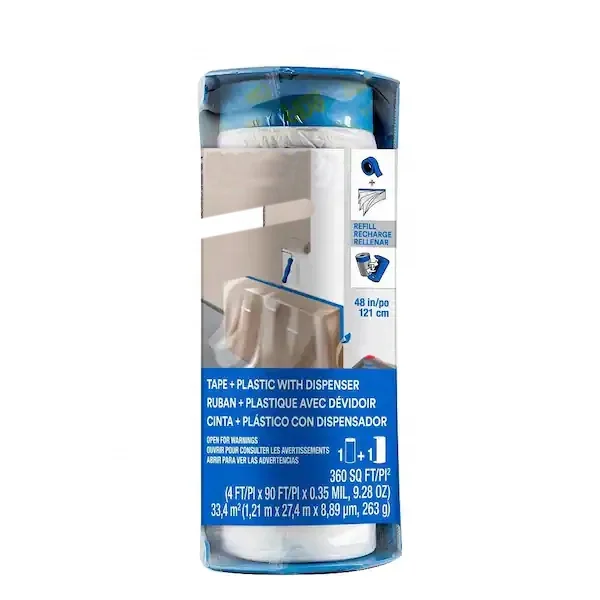 High Performance Pre Masking Film Pretape Painters Plastic For Car Painting