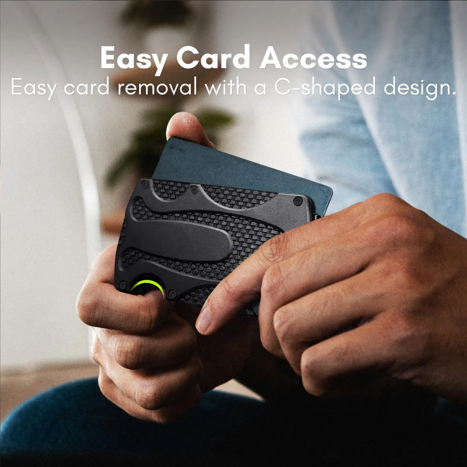 Slim Tactical Wallet RFID Blocking Minimalist Credit Card Holder with Aluminum Money Clip Carbon Fiber Wallets for Men