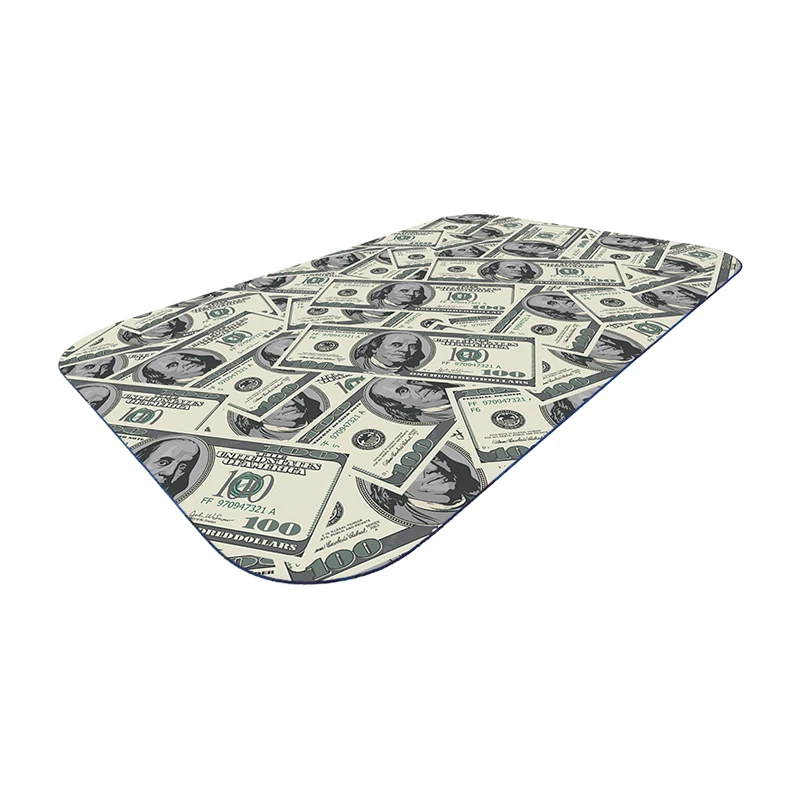 Super absorbent soft diatomaceous earth $100 banknote printing design carpet bathroom anti slip  bath mat