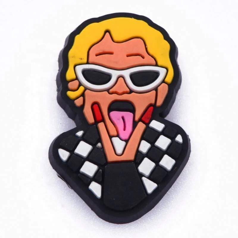 Popular Hip-hop star GRUPO FIRME Clog charms Rapper shoes charms Rocker Clog charms fast shipping PVC shoes buckle for clog