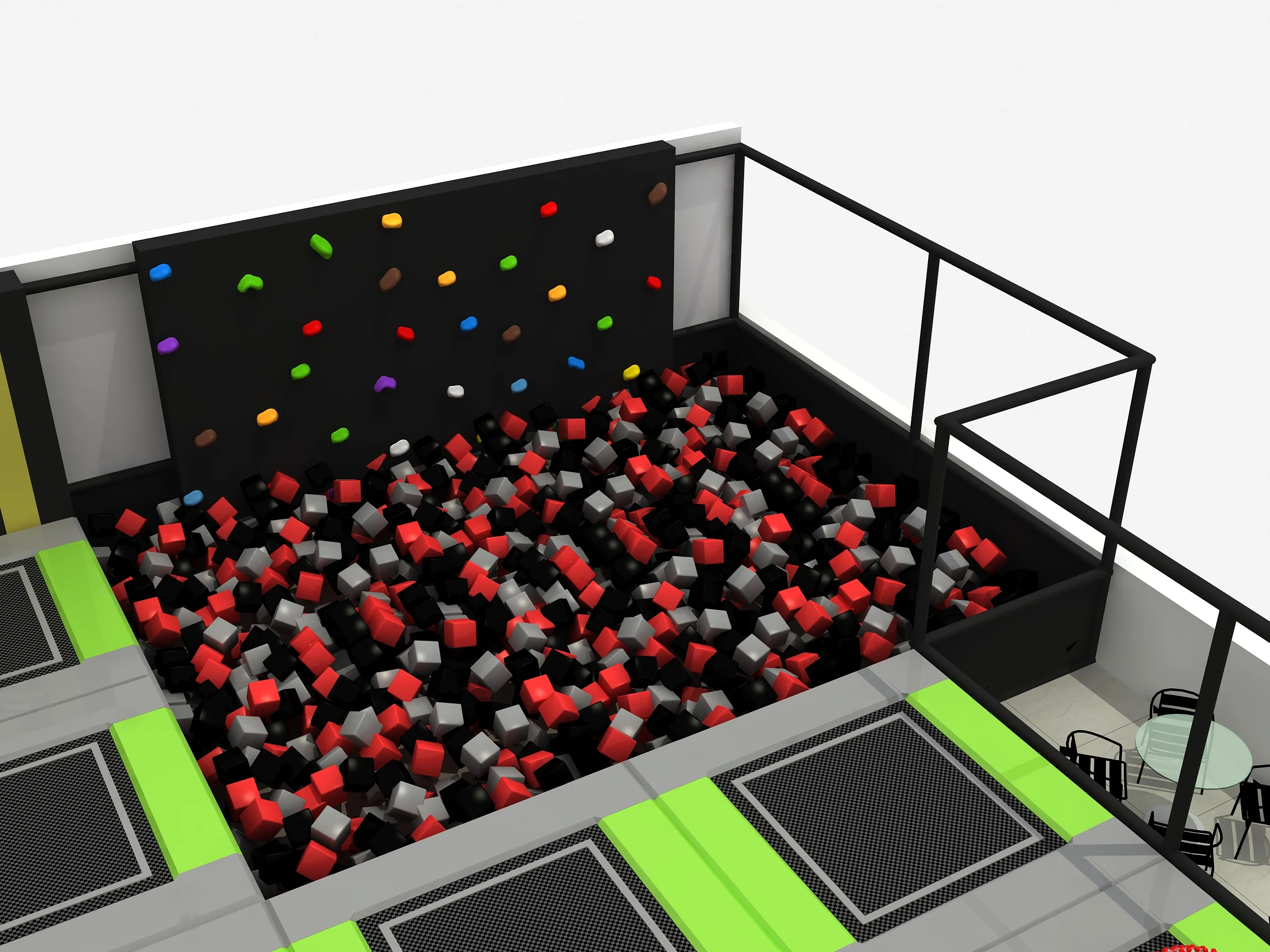 Trampoline Park with Slide and Ball Pool Indoor Playground Large Slide Soft Play Equipment