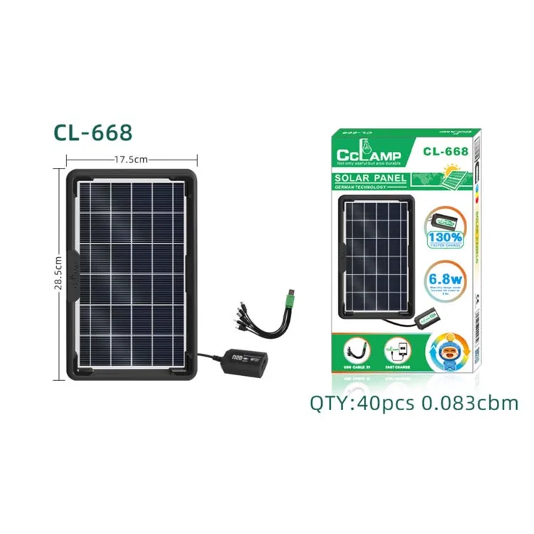 Small Solar Charger panel Universal Solar Cell Charger 6v 6.8w Solar universal usb chargeing panel with USB stabilizer