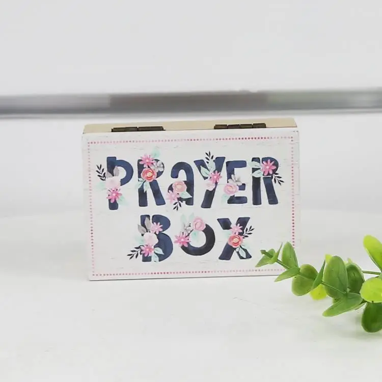 
Factory Direct Supply Craft Religious wood box slide lid Wooden Prayer Box With Sliding Lid 