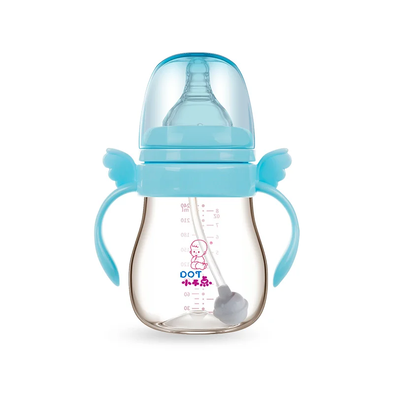 New product Angel shape baby milk feeding bottle BPA free easy to clean ppsu feeding bottle